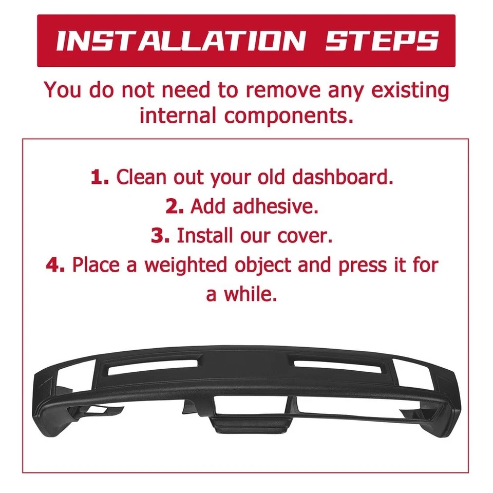 For 1981-1988 Chevy Malibu El Camino Monte Carlo GMC Caballero Dash Cover Cap - Image 4 of 4