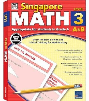 Singapore Math Grade 4 Workbook 4th Grade Addition, - Paperback - Acceptable n