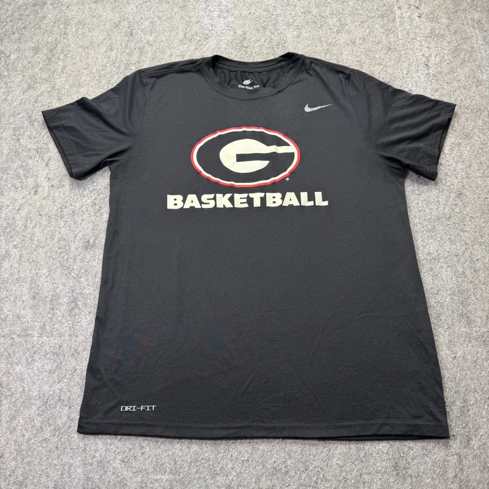 Camisa Nike Georgia Bulldogs Hombres L Negra Baloncesto Manga Corta Crew Performance Foto 2 de 4