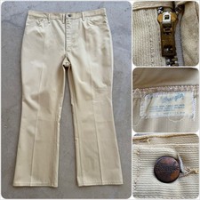 1970s Vtg Wrangler Yellow Pique Corduroy W 41 L 31 Boot Cut Flares Pants Talon