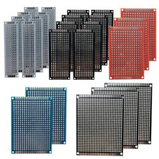 38 Pcs Double Sided PCB Board Prototype Kit Soldering 5 Sizes 4 Colour Universal