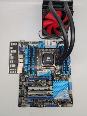 Asus P9X79 PRO Motherboard, i7-3930K + Corsair AIO, 32GB DDR3. 8 RAM SLOT BOARD!