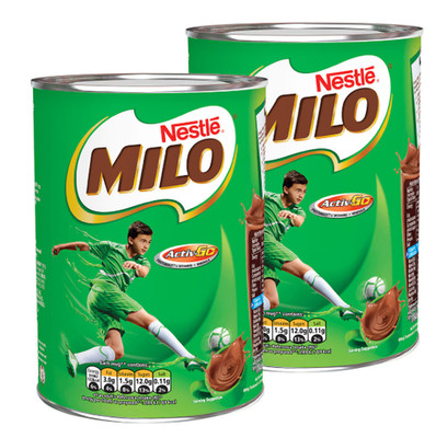 Nestle Milo Malted Milk Malzextrakt Magermilch & Kakao Schokolade Packung 2 x 400g