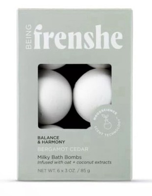 6pc Being Frenshe Bergamot Cedar  Milky Bath Bombs  Balance & harmony 3oz ea new