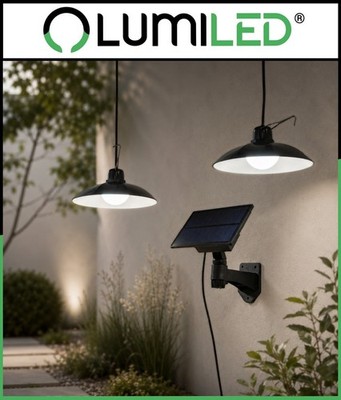 LUMILED 2x Solar Hängelampe LED Gartenleuchte Pendelleuchte Kronleuchte IP44