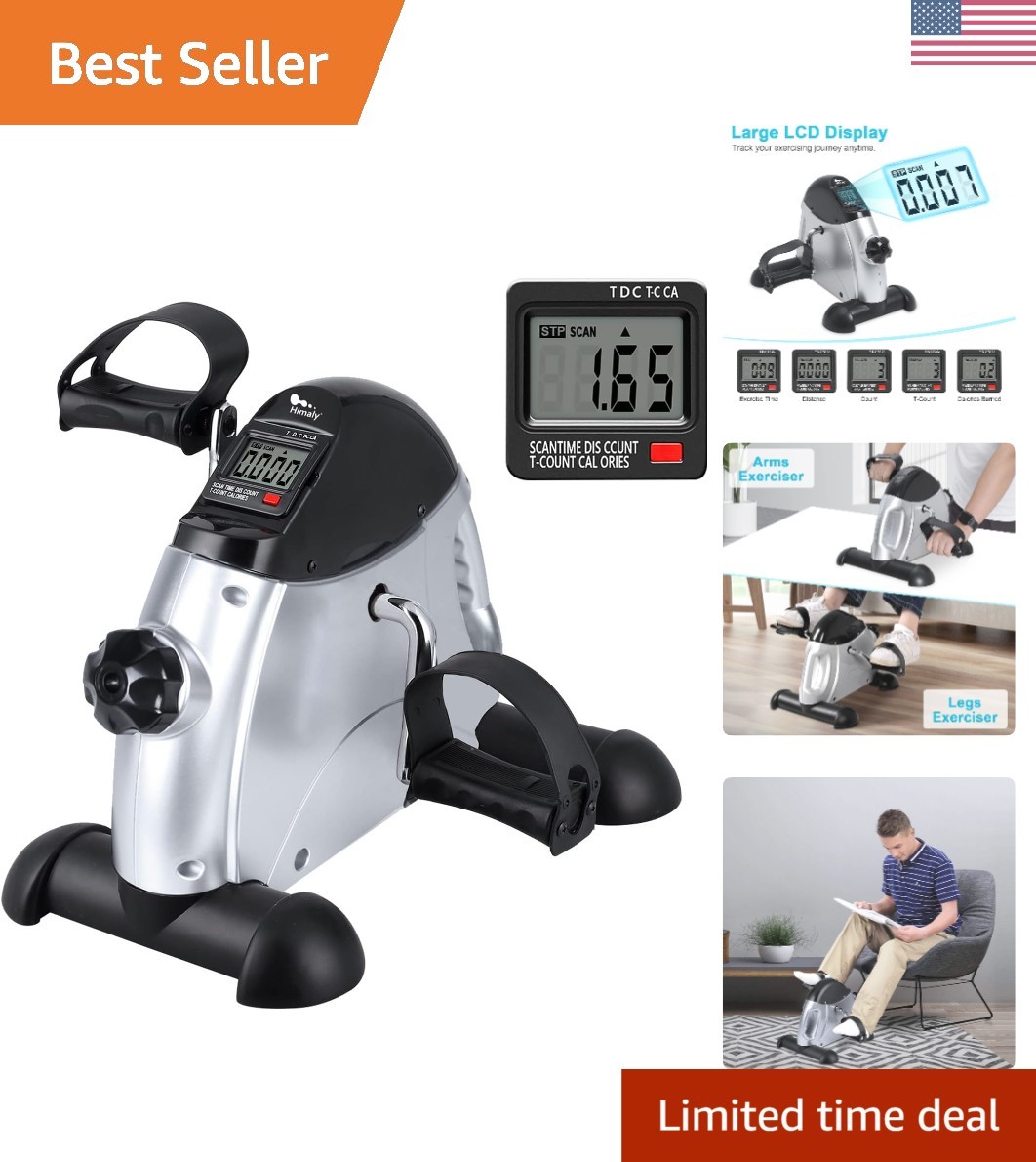 Adjustable Resistance Mini Bike - Portable Foot Cycle Perfect for Small Spaces