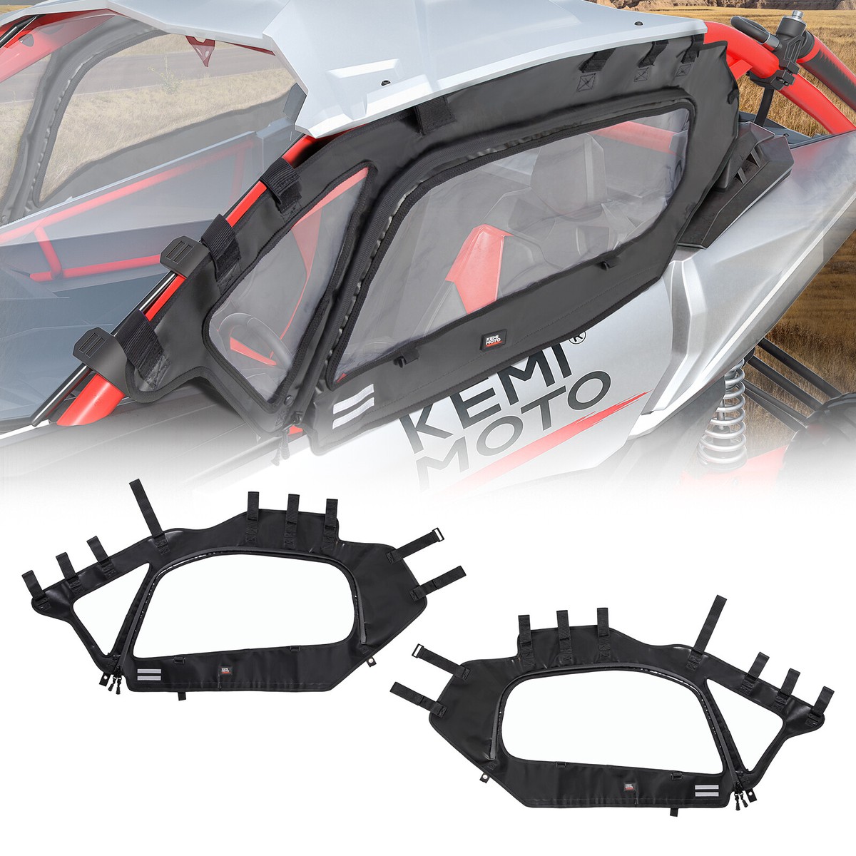 For Can Am Maverick X3 UTV Soft Upper Door Enclosure Set 2017-2024 