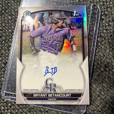 BRYANT BETANCOURT 2023 Bowman Chrome 1ST REFRACTOR AUTO /499 #CPA-BB ROCKIES