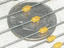 10 NEW AXIAL BEAD CERAMIC CAPACITOR .1UF .1 UF MFD 50 V 50V 100 NF 104 FREE SHIP