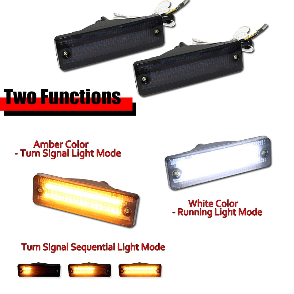 2x Luces de señal LED DRL para parachoques ahumado para camioneta Mazda 323 626 Foto 2 de 4