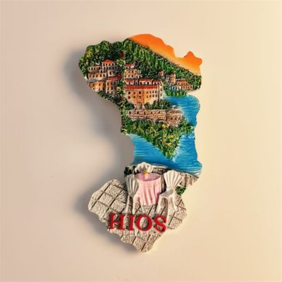 Hios Fridge Magnet Refrigerator Sticker Home Decor Resin Greece Souvenir Gift