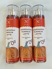 3 Bottles Bath Body Works Marshmallow Pumpkin   Latte Fragrance Mist Full Size