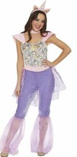 Girl's Juniors Mystical Unicorn Halloween Costume Jumpsuit Headband Choker S 5-7