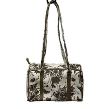 Gitano Purse Shoulder Bag White with Tan Brown Flowers Butterflies Toile NWOT