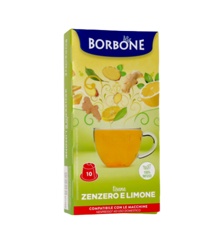 GINGER AND LEMON HERBAL TEA CAFFÈ BORBONE 10 NESPRESSO
