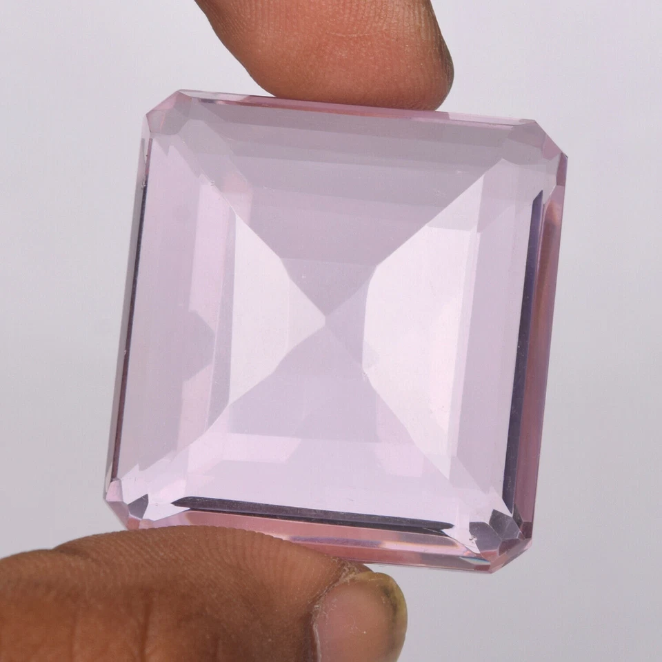 AAA+ Large Baby Pink Topaz 62.15 Ct. Square Cut Loose Gemstone Gift for Birthday - Image 3 of 4