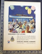 1933 HUCKINS YACHT STERLING ENGINE MOTORBOAT BUFFALO DONALD ARTIST AD 33614