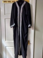 Abaya noire avec garniture à paillettes, couverture danse du ventre, taille 10-12