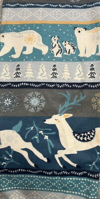 1 and 1/2 Yards Super Snuggle in Wintery Animal Fair Cotton Flannel