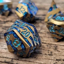 🔥🔷Inkubus Metal DnD Dice Set | 💀TPK | Dungeons & Dragons AD&D d20