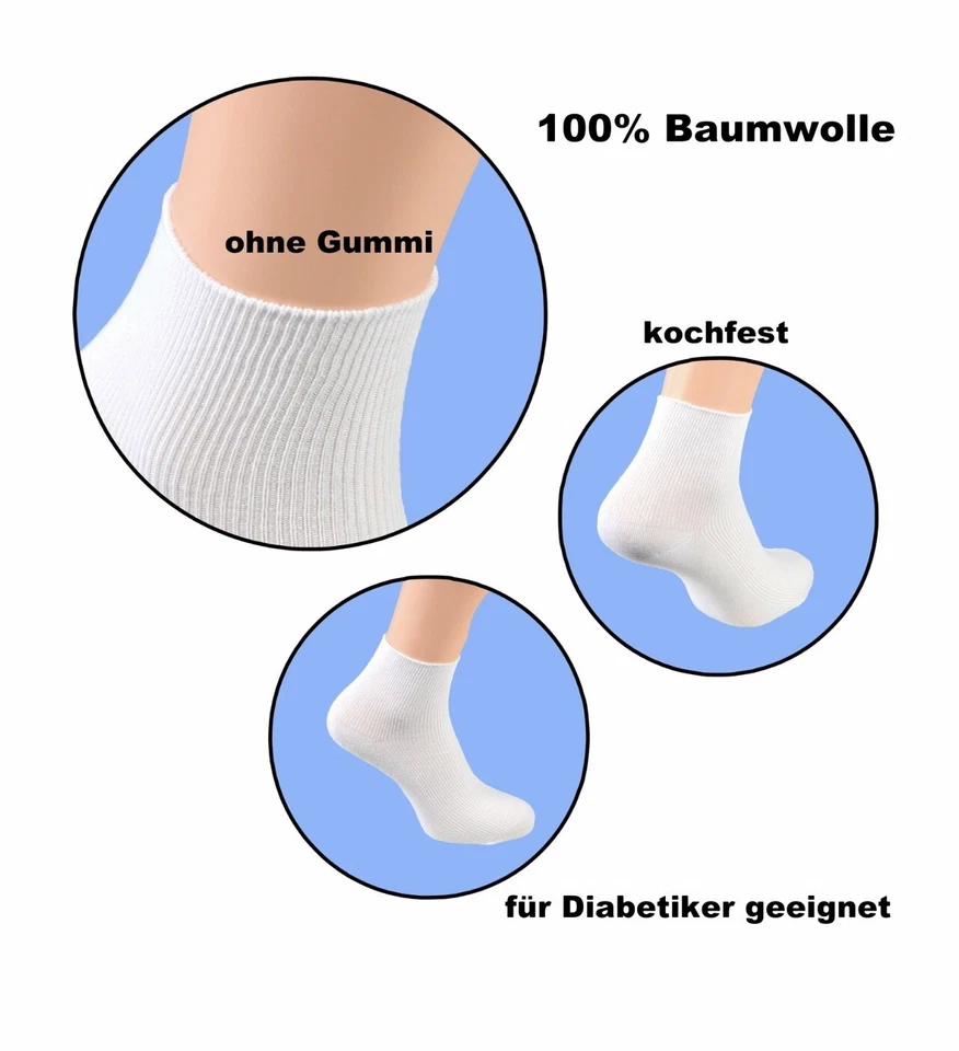 Arztsocken Schwestersocken Gesundheit Diabetiker  ohne Gummi 100% Baumwolle - Bild 2 von 4
