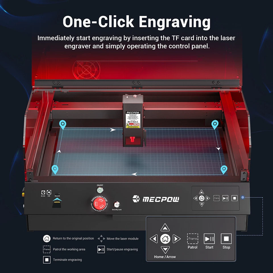Mecpow X4 Pro 22W Laser Engraver w/Air Assist,22000mm/min Speed Laser Engraving - Image 4 of 4
