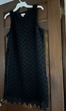 Charming Charlie Sleeveless Cocktail Dress Black Chevron Lace Women’s Medium