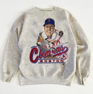 Remake 1988 Roger Clemens Caricature Sweatshirt Boston Red Sox 80s HN1038