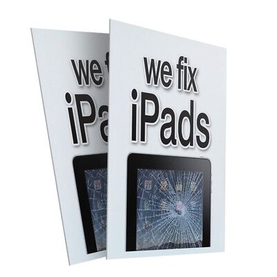 We Fix Ipads 24'' x 36'' 2 Pack Of Store Sign Plastic Or Decal