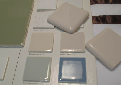 2 pcs. Glossy Bright Linen 2'' X 2'' X 5/16'' Ceramic Surface Bullnose Corner Tiles