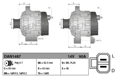 DENSO DAN1487 Generator für ISUZU
