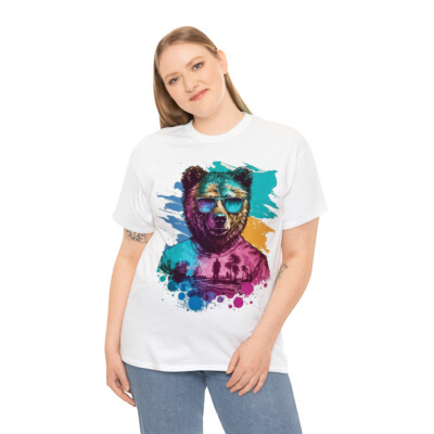Crazy Bear Heavy Cotton T-Shirt - 100% Cotton, Unisex