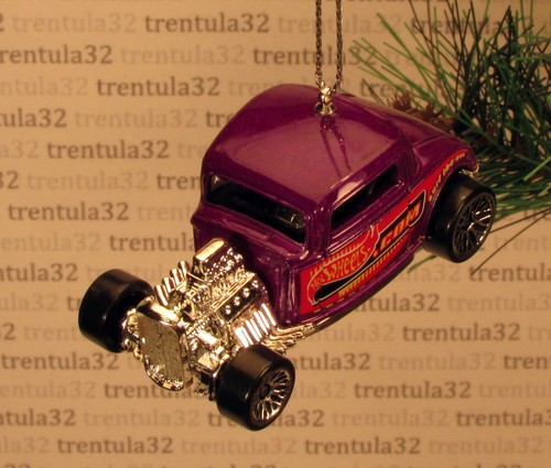 '32 Ford Coupe 1932 Púrpura Rojo Plata ADORNO ÁRBOL DE NAVIDAD NAVIDAD - Imagen 2 de 6