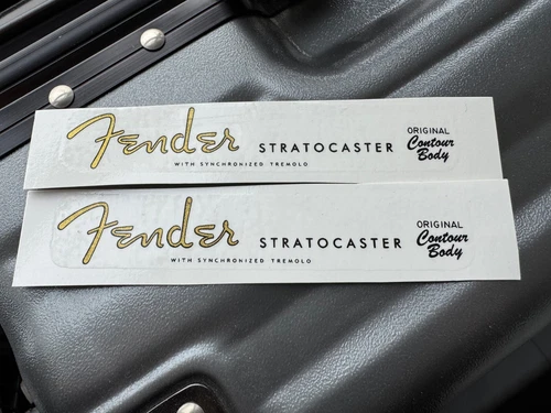 2Pcs FENDER Electric Guitar STRATOCASTER Waterslide Transfer Headstock Decals