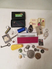 Misc Junk Drawer Lot Sheaffer Pen Lexus Keychain Schick Shaving Kit Tokens Etc