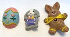 Lot of 3 Spring/Easter Egg and Bunnies 1.5-2.5 Inch Multicolor Pins/Brooches — photo 3