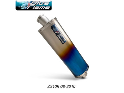 ZX-10R EXHAUST 2008-2010- KAWASAKI- BLUEFLAME COLOURED TITANIUM SINGLE PORT