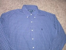 POLO Ralph Lauren Blake cotton blue pattern long sleeve shirt men's Large