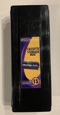 Fellowes Cassette Storage Box Holds 15 -Black Plastic - USA -