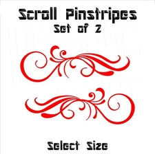 Scroll Pinstripe Decals set of 2 Truck Car Motorcycle ATV Toolbox & More - WGN4