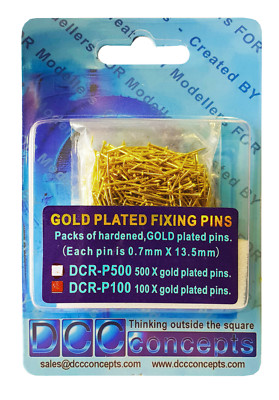 DCC Concepts - DCR-P500 - 500 x Gold Plated Fixing Pins 13.5mm x 0.7mm +Post 2nd