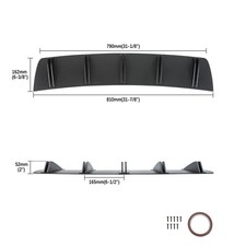 96" X 6" Universal Side Skirt Extension Kit With Fin Diffuser For Chevy And Most Cars - Textured Black