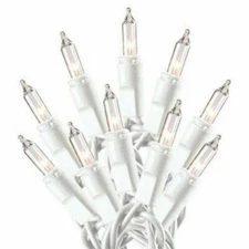 10ct Clear Lights Light Set 4.5 FT White Wire Cord Primitive Outdoor String