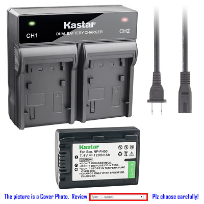 Kastar Battery Rapid Charger for Sony NP-FH50 & Sony DCR-SR90 DCR-SX30 DCR-SX31