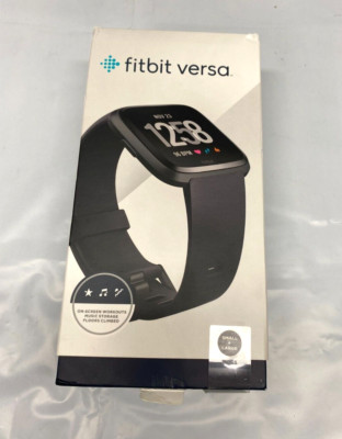 Fitbit Versa Smartwatch, Black / Black Aluminum (Small + Large Size Bands)