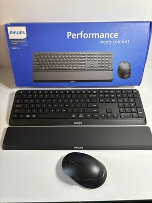 Philips 6000 Series Wireless Keyboard Mouse Combo, Bluetooth, 3-Device, Black