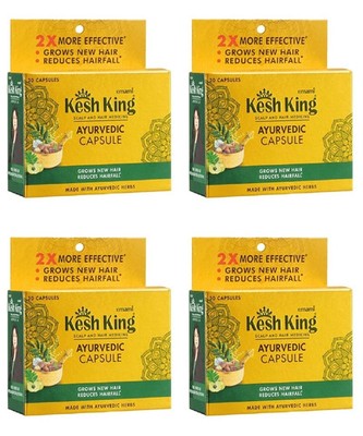 4 x Kesh King Capsules (30caps) Herbal Ayurvedic Hair Growth Supplement
