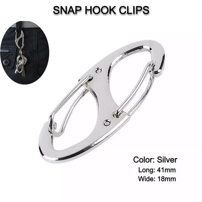 Schlüsselanhänger Silber S-Form Ordner klein Karabiner Clip 41 mm lang, Belastung 15 kg