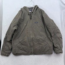 Patagonia Hoodie Mens 2XL Gray Full Zip Sherpa Line Canvas Heavyweight