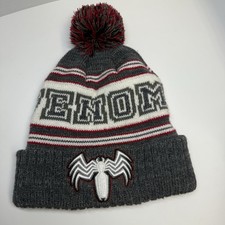 Marvel Venom Cuff Pom Pom Beanie Hat One Size New